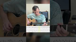 The Beatles - Michelle (Easy fingerstyle guitar cover in D with Tabs) #shorts #fingerstyle