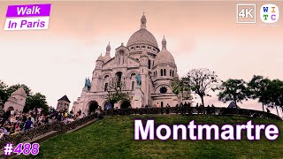 Montmartre walking tour | paris tourist places | 4K Walking Tour