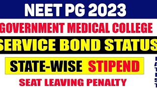 NEET PG 2023 :Bond and Stipends for AIQ and State Counselling- #neetpgcutoff