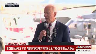 Biden tells Alaska to “Never Forget” 9/11 (he was in DC, on the Senate floor on Sept 12, 2001)