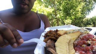 Authentic Jamaican Food Mukbang Outdoor|Jamaica Vlog