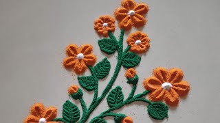 easy flower rangoli design || 😊 #shorts #you tube shorts