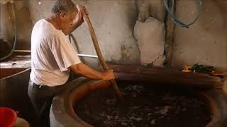 Wool dyeing for rug production in Kashan, Iran