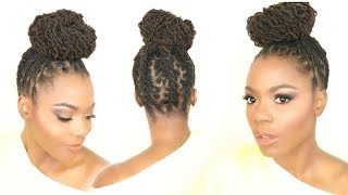 Cornrow Back and Bun LOC Hairstyle Tutorial/Jungle Barbie