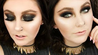 BLACK & GOLD GLITTER SMOKEY EYE | NEW PRODUCTS