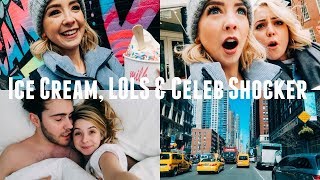 ICE CREAM, LOLS & CELEB SHOCKER | NYC VLOGS - MoreZoella (RUS SUB)