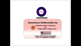 Oxidation States of 3d Metals:  (Ni) & (Cu) II Concise PDF Notes link in description