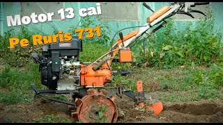 Ruris 731K cu motor modificat de 13CP | Test la arat si frezat cu motocultorul | Full-HD Video