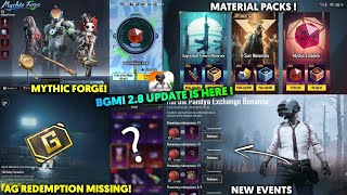 ALL NEW FEATURES IN BGMI 2.8 UPDATE | No Ag Redemption!? Mythic Forge, New Events, Deal Event & More