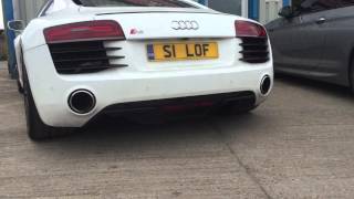 Audi R8 exhaust sound 4.2 v8 with Powerflow exhaust system fitted by Topgear Doncaster