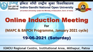 Online Induction Meeting for MAPC & BAPCH Programme January 2021 cycle on 19-06-2021 (Saturday)