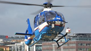 Airbus Helicopters H135 (EC135T3) & AS350 take off at Paris heliport