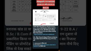 Magadh University Graduation 2018-21 and 2019-22 Final Result Published Again