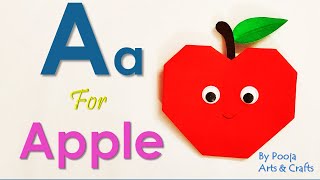 A for Apple | 2D🍎Apple craft | Easy apple craft school activity | Smiley origami apple craft | DIY