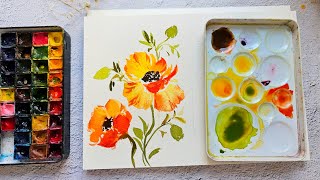 Watercolor Butterfly Ranunculus Real Time Video