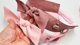 Tiara turbante de fita para bebê - DIY Ribbon Bow