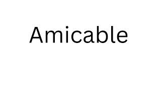 How to Pronounce Amicable Correctly?