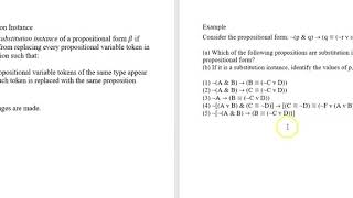 1.8b Propositional Symbolization 6: Substitution Instances