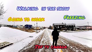 Walking in the Snow. Freezing going to work | buhay canada | ofw canada | jef tv canada