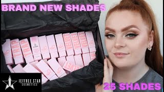 NEW JEFFREE STAR VELVET TRAP LIPSTICKS - 25 BRAND NEW SHADES - LIP SWATCHES