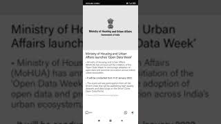 Ministry of Housing and Urban Affairs (MoHUA) today announced the initiation of the Open Data Week