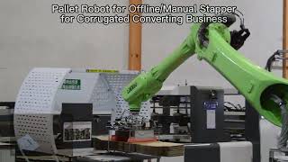 Pallet Robot for Offline/Manual Strapper for Corrugated Sheet Converting Business