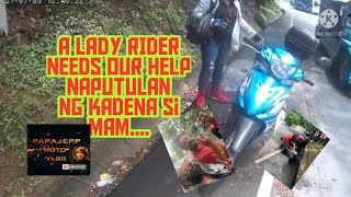 helping our co rider in the middle of the road..si ate naputulan ng kadena