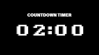 2 Minute Timer Countdown | Black Screen Tick Tock Timer - 4k (With Alarm At The End)