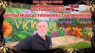 Bright Sparks' Win full display setup: 2024 Southport British Fireworks musical Championship.