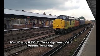 347U Derby RTC to Tonbridge West Yard Passes Tonbridge | Trains Around Kent