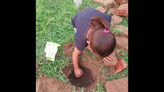 six years old girl trying to save our environment #environment #garden #gardening #gardeningtips