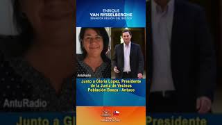 En AntuRadio junto a Gloria López, Presidente de la junta de Vecinos Población Baeza – Antuco.-