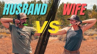 80 YARDS Who's A Better Shot? Husband vs. Wife Archery Challenge!