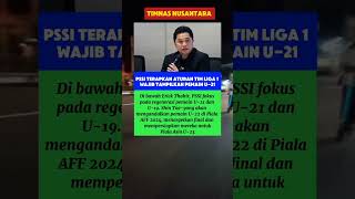 PSSI terapkan liga 1 wajib pemain U -21#ytshorts