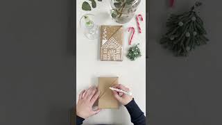 Angled Pocket Giftwrap Gingerbread House #giftwrapping #giftwrappingtechniques #giftwrappingideas