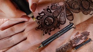 How To Draw Mehndi With Injection |Learn Morrocan Syringe Henna Applicator |Bridal Mehndi Designs