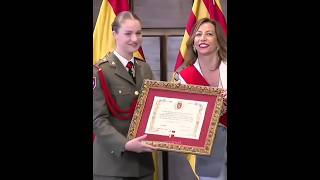 Princess Leonor received the title of Adoptive Daughter of Zaragoza