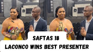 #SAFTAs18 LaConco Wins Best TV Presenter Award