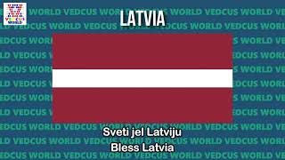 Latvia National Anthem | Dievs, svētī Latviju! | diɛu̯s svɛːtiː ˈlatviju | Vedcus World