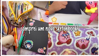 vlog: mostrando desenhos, cozinhando, organizado materiais + comprei um novo sketchbook 🎨🍄💫✨️