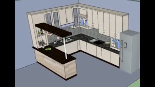 Sketchup (Interior Design) (KITCHEN) & Render (Basic Advance Level) Sketchup tutorial (Rk Studio)