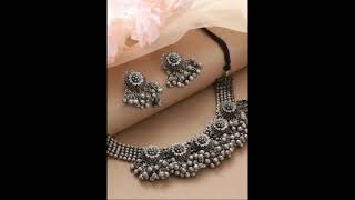 #Premium quality Oxidised necklace set #with earrings