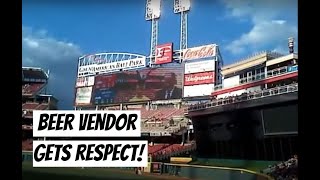 Beer Vendor Receives RedsWay Employee of the Month Award ON FIELD at Cincinnati Reds Stadium GABP