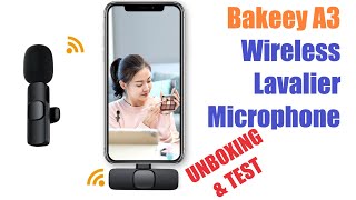 Bakeey A3 Wireless Lavalier Microphone - UNBOXING/TEST (by Banggood)