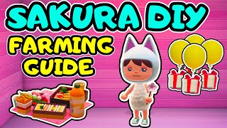 ANIMAL CROSSING CHERRY BLOSSOM DIY RECIPE FARMING GUIDE! Complete guide for SAKURA DIY in ACNH!