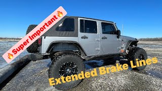 EXTENDED BRAKE LINES For Jeep Wrangler JK/JKU- SUPER IMPORTANT