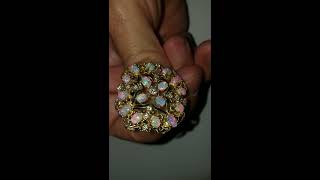 Aituzzi Jewelry Opal Diamond Pendant / Brooch