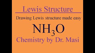 How to Write Lewis Structure for hydroxylamine NH3O