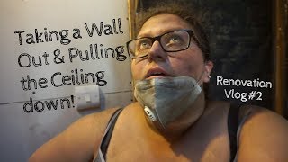 Pulling the Ceiling Down?! | RENOVATION Vlog #2 | 1-2 Sept 2018