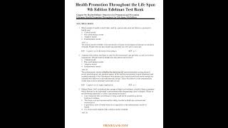 Health Promotion Throughout The Life Span 9th Edition Edelman TEST BANK Chapter 1 25